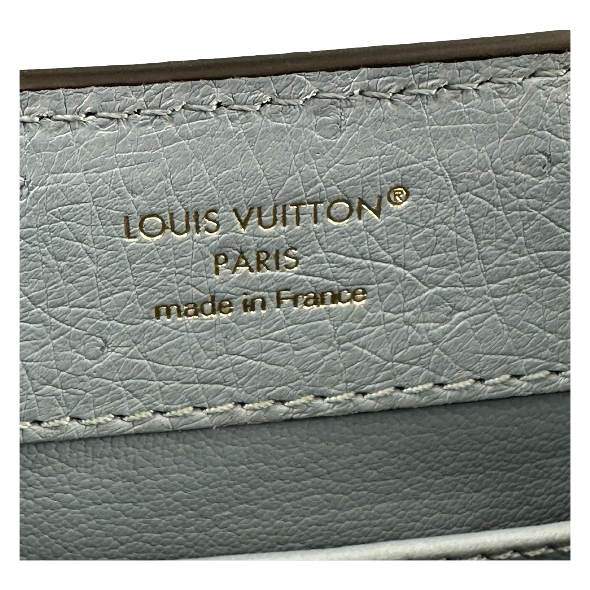 LOUIS VUITTON OSTRICH CAPUCINES MINI, BLUE DENIM