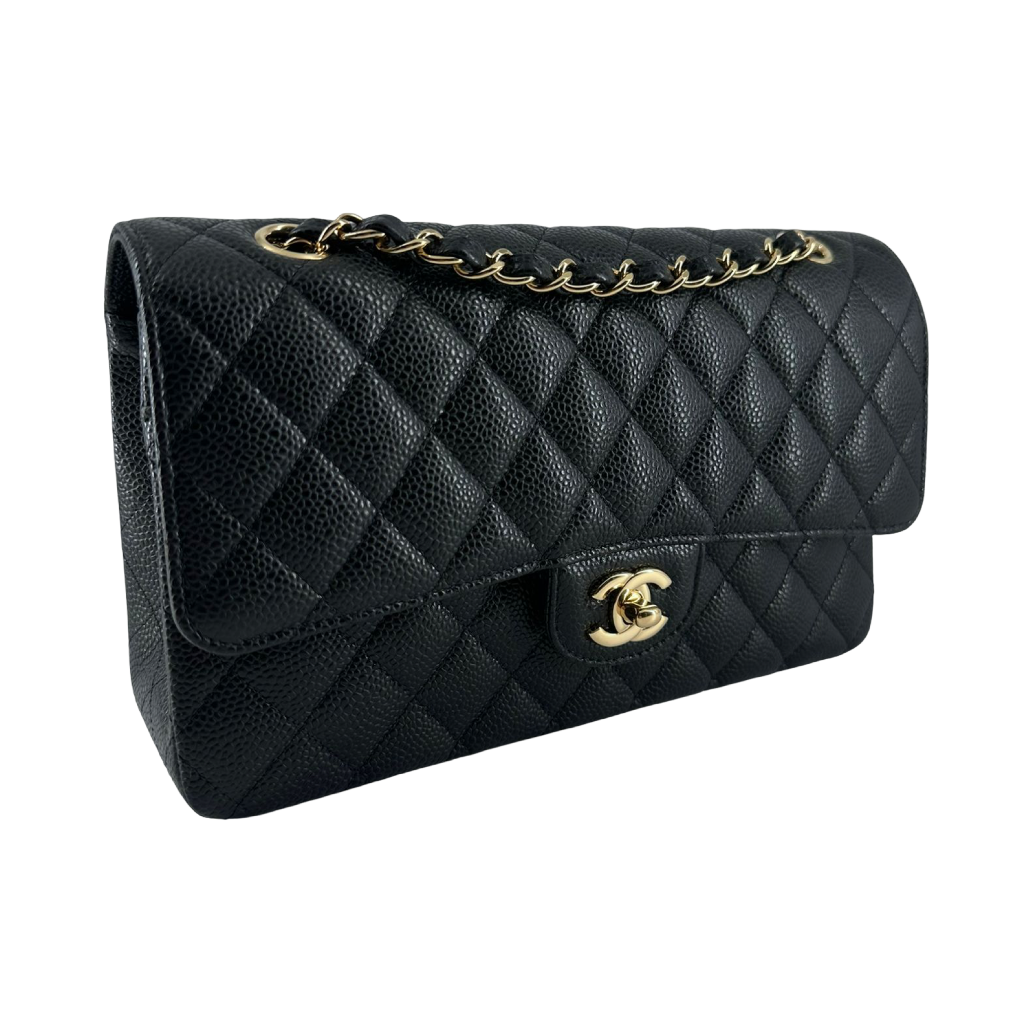 CHANEL CLASSIC MEDIUM DOUBLE FLAP, BLACK