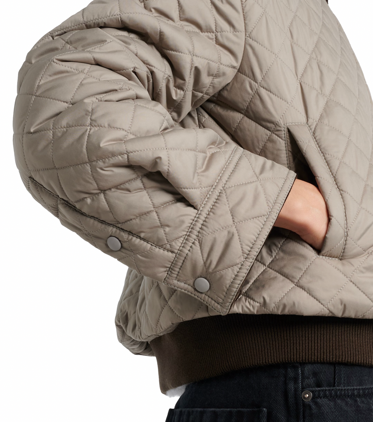 Loewe Anagram leather-trimmed quilted jacket