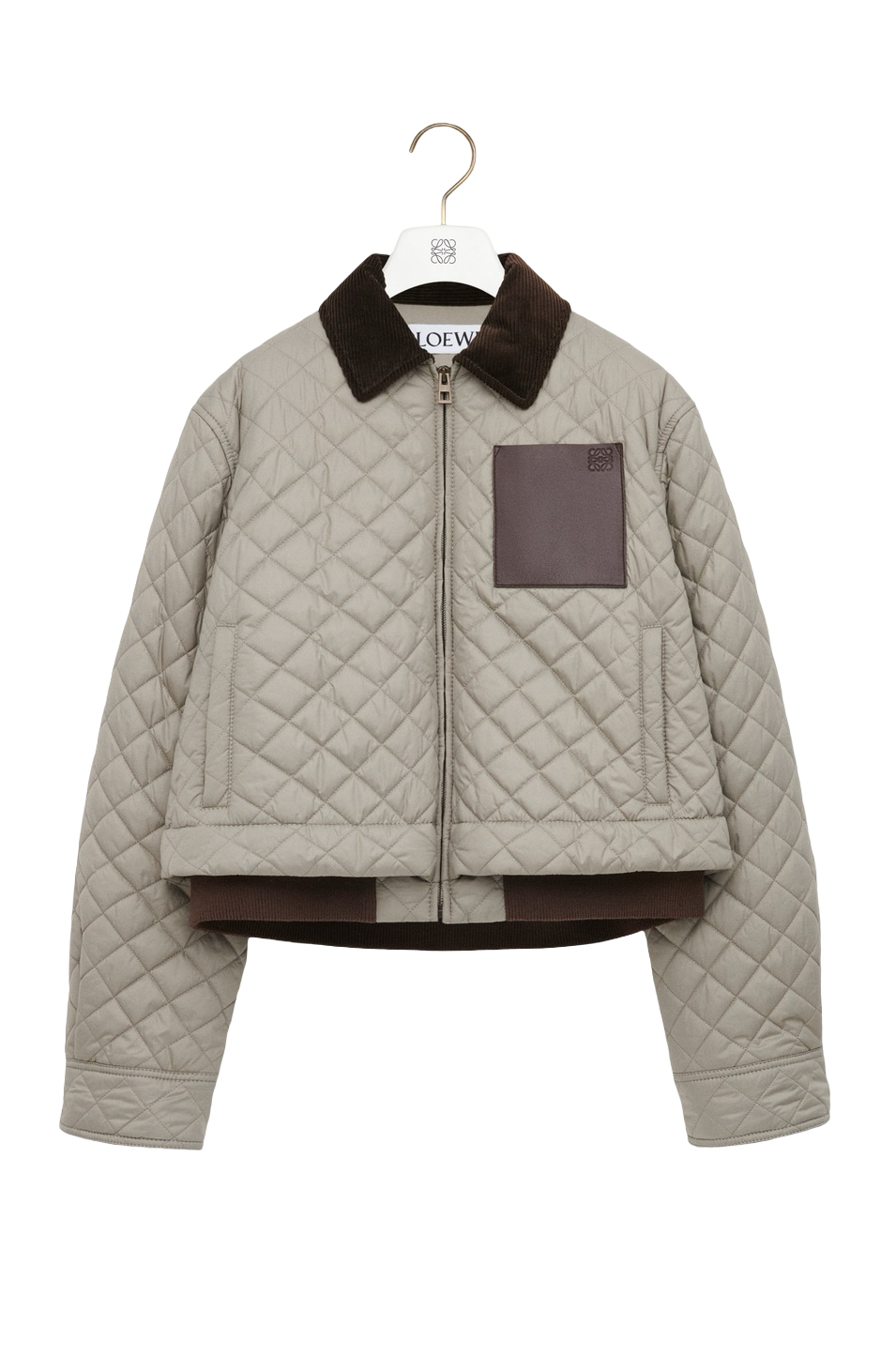 Loewe Anagram leather-trimmed quilted jacket