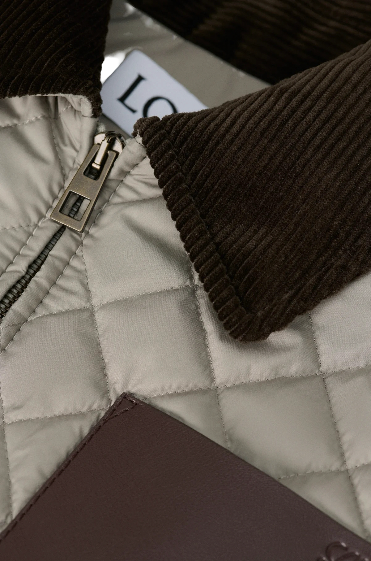Loewe Anagram leather-trimmed quilted jacket