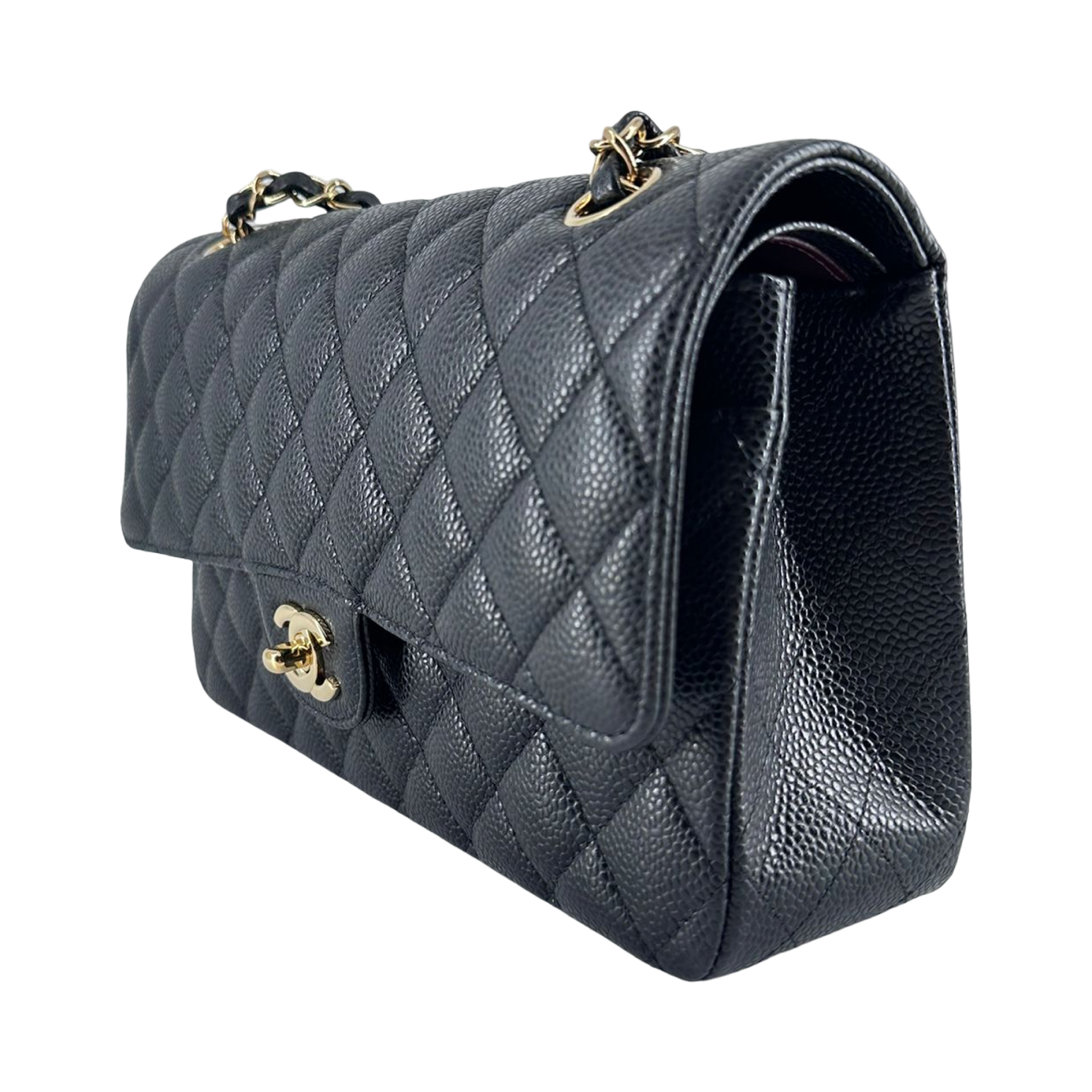 CHANEL CLASSIC MEDIUM DOUBLE FLAP, BLACK