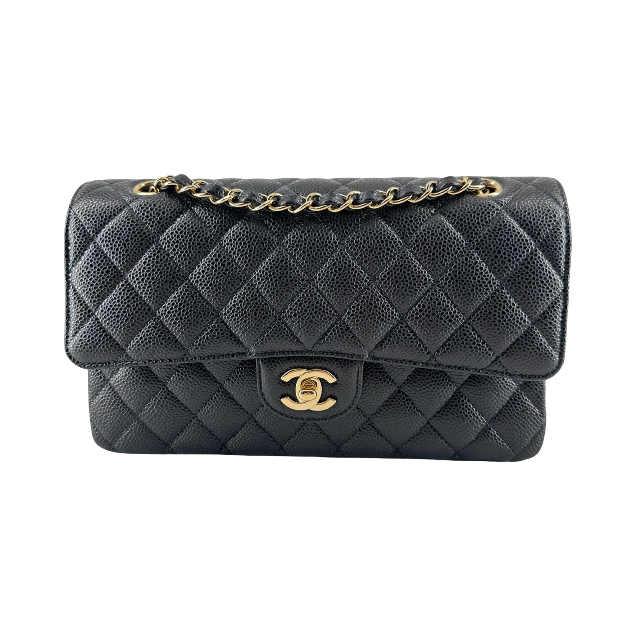 CHANEL CLASSIC MEDIUM DOUBLE FLAP, BLACK